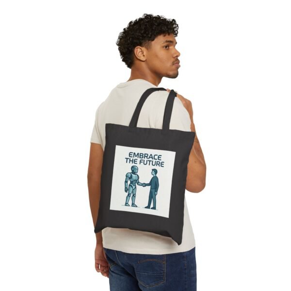 Embrace the Future Tote Bag – Robot & Human Handshake Canvas Tote Embrace the Future Tote Bag – Robot & Human Handshake Canvas Tote