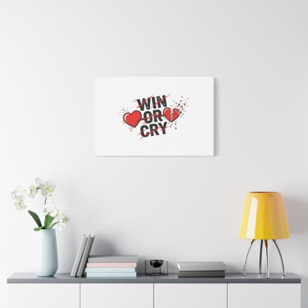 Win or Cry Heartbeat Graphic Canvas | Sports Fan Emotional Rollercoaster