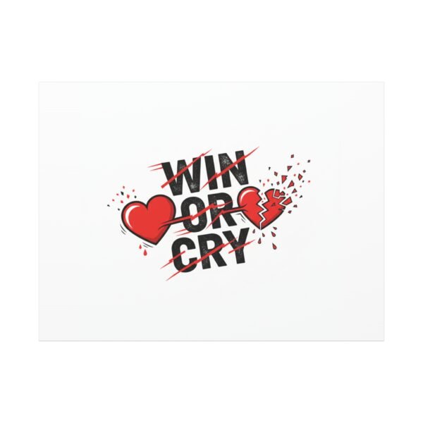 Win or Cry Heartbeat Graphic Canvas | Sports Fan Emotional Rollercoaster