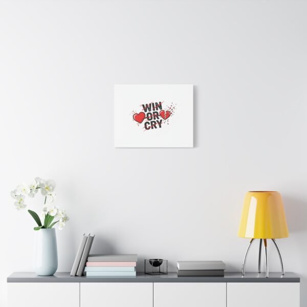 Win or Cry Heartbeat Graphic Canvas | Sports Fan Emotional Rollercoaster