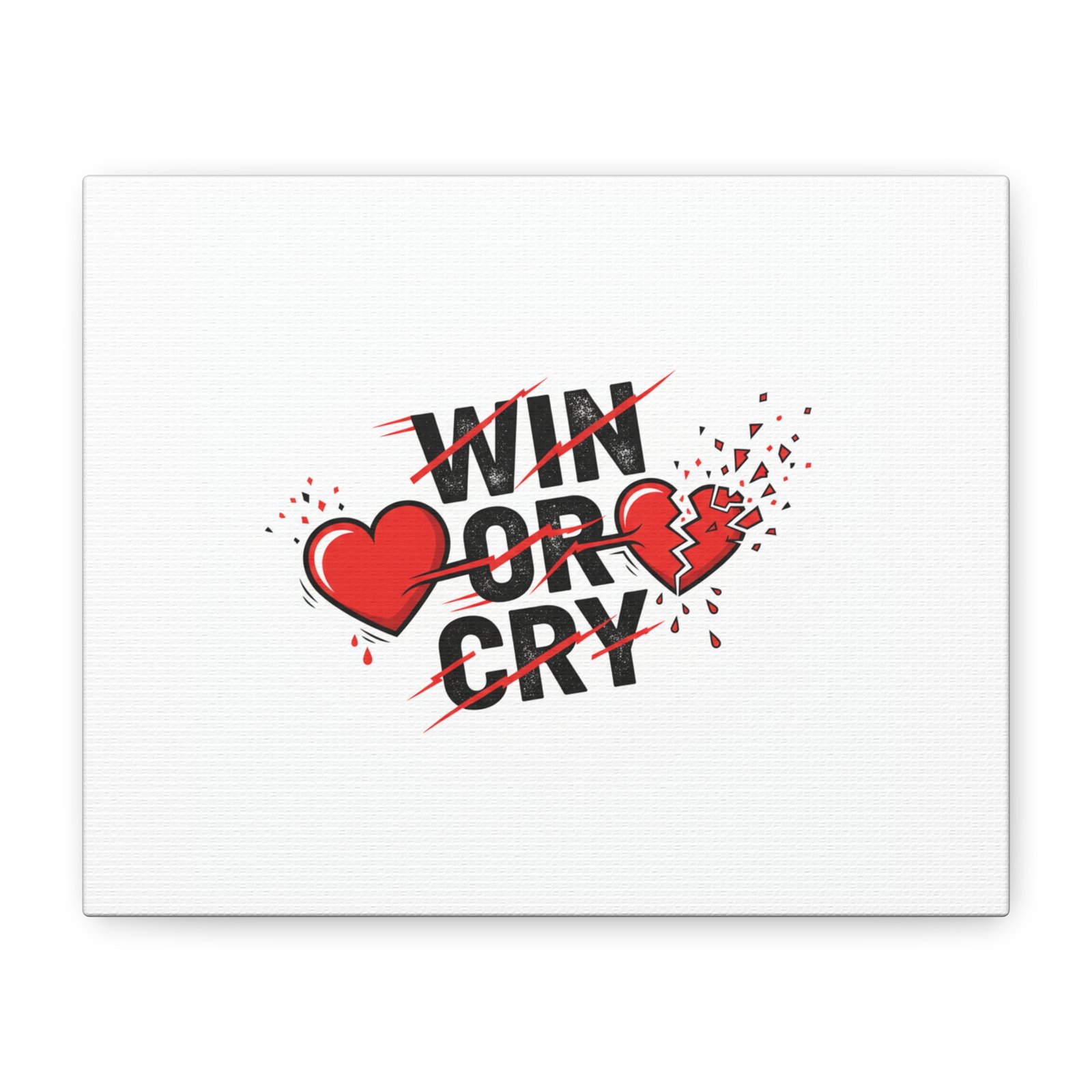 Win or Cry Heartbeat Graphic Canvas | Sports Fan Emotional Rollercoaster