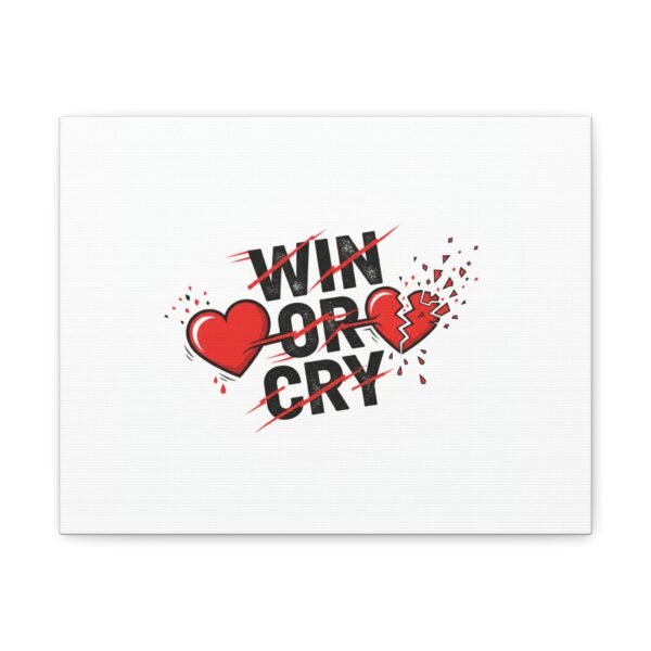 Win or Cry Heartbeat Graphic Canvas | Sports Fan Emotional Rollercoaster