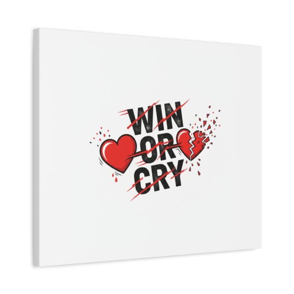 Win or Cry Heartbeat Graphic Canvas | Sports Fan Emotional Rollercoaster