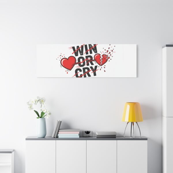 Win or Cry Heartbeat Graphic Canvas | Sports Fan Emotional Rollercoaster