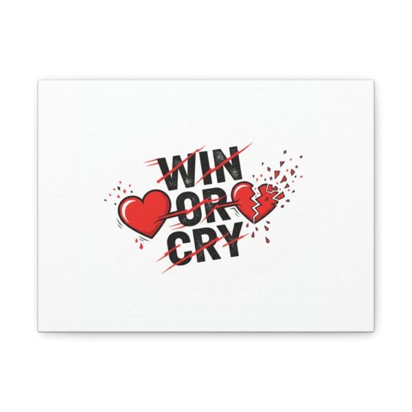 Win or Cry Heartbeat Graphic Canvas | Sports Fan Emotional Rollercoaster