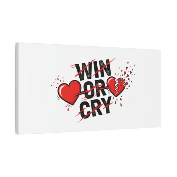 Win or Cry Heartbeat Graphic Canvas | Sports Fan Emotional Rollercoaster