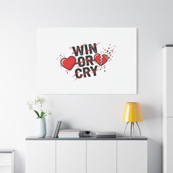 Win or Cry Heartbeat Graphic Canvas | Sports Fan Emotional Rollercoaster