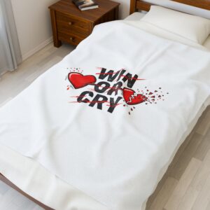 Win or Cry Rollercoaster Emotions Velveteen Plush Blanket | Team Neutral Sports Fan