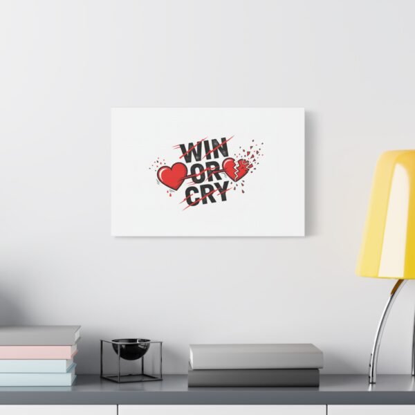 Win or Cry Heartbeat Graphic Canvas | Sports Fan Emotional Rollercoaster