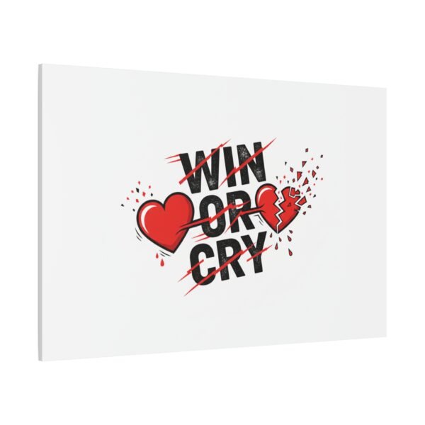 Win or Cry Heartbeat Graphic Canvas | Sports Fan Emotional Rollercoaster