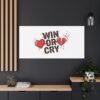 Win or Cry Heartbeat Graphic Canvas | Sports Fan Emotional Rollercoaster