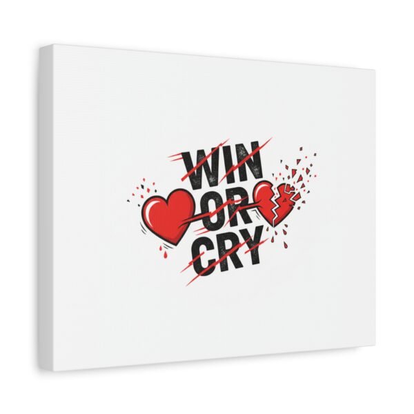 Win or Cry Heartbeat Graphic Canvas | Sports Fan Emotional Rollercoaster
