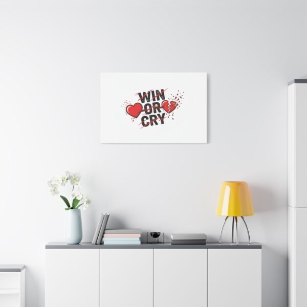 Win or Cry Heartbeat Graphic Canvas | Sports Fan Emotional Rollercoaster