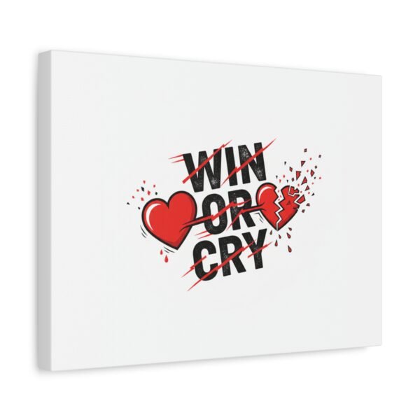 Win or Cry Heartbeat Graphic Canvas | Sports Fan Emotional Rollercoaster