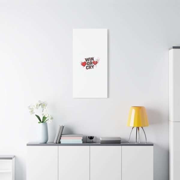 Win or Cry Heartbeat Graphic Canvas | Sports Fan Emotional Rollercoaster