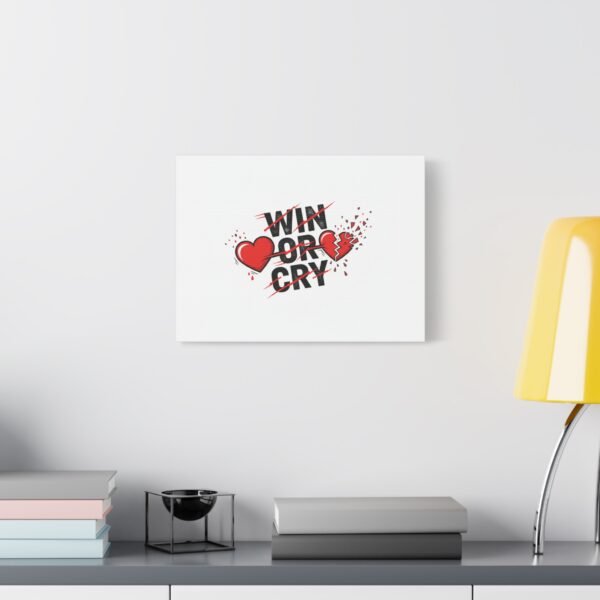 Win or Cry Heartbeat Graphic Canvas | Sports Fan Emotional Rollercoaster