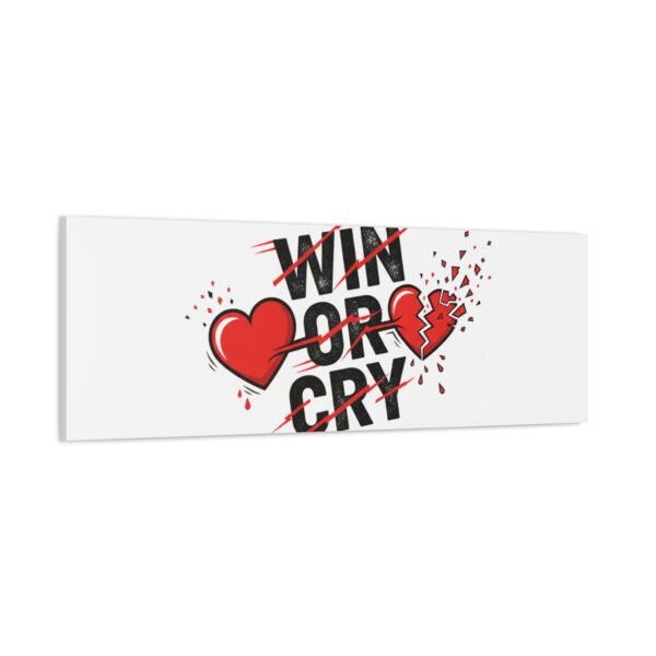 Win or Cry Heartbeat Graphic Canvas | Sports Fan Emotional Rollercoaster