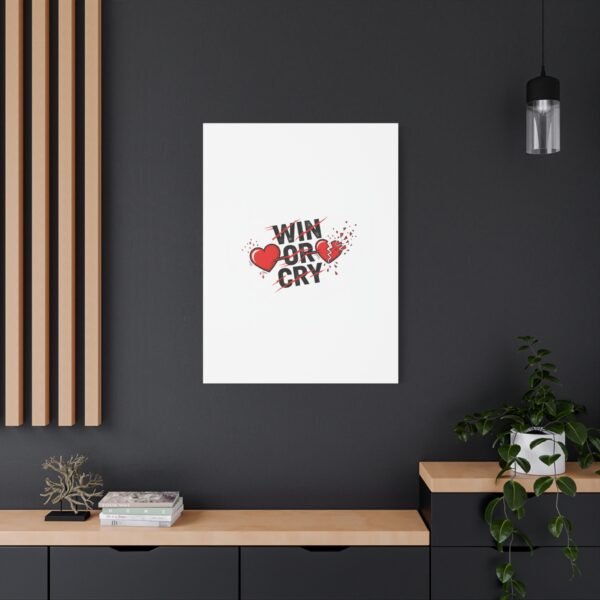 Win or Cry Heartbeat Graphic Canvas | Sports Fan Emotional Rollercoaster