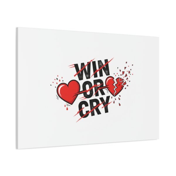 Win or Cry Heartbeat Graphic Canvas | Sports Fan Emotional Rollercoaster