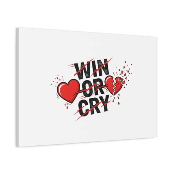 Win or Cry Heartbeat Graphic Canvas | Sports Fan Emotional Rollercoaster