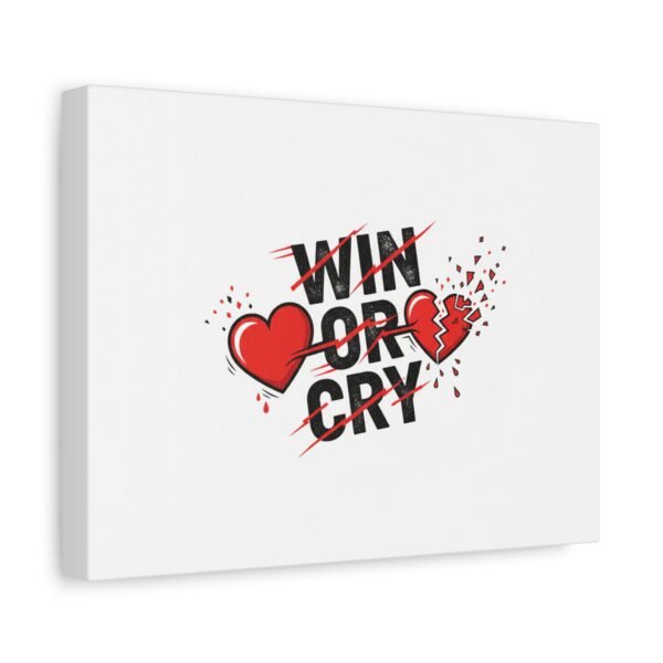 Win or Cry Heartbeat Graphic Canvas | Sports Fan Emotional Rollercoaster