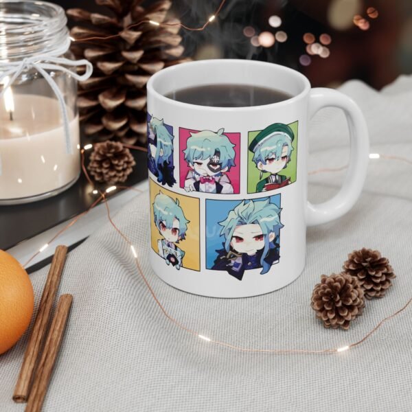Dottore Chibi Anime Ceramic Mug — 'Dottore' Chibi Panels, Glossy 11oz/15oz