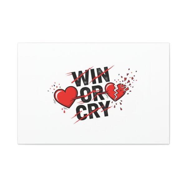 Win or Cry Heartbeat Graphic Canvas | Sports Fan Emotional Rollercoaster