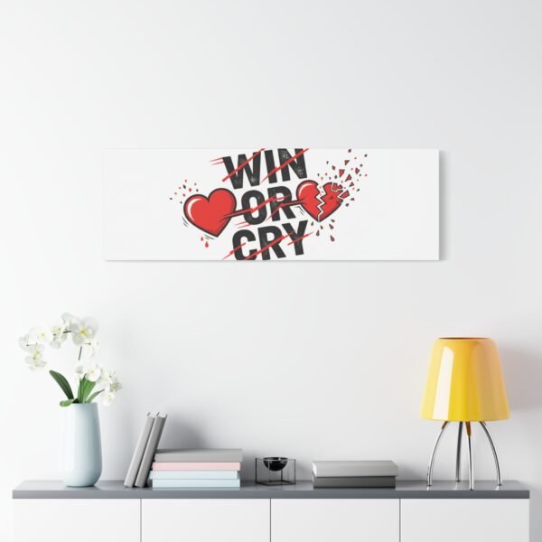 Win or Cry Heartbeat Graphic Canvas | Sports Fan Emotional Rollercoaster