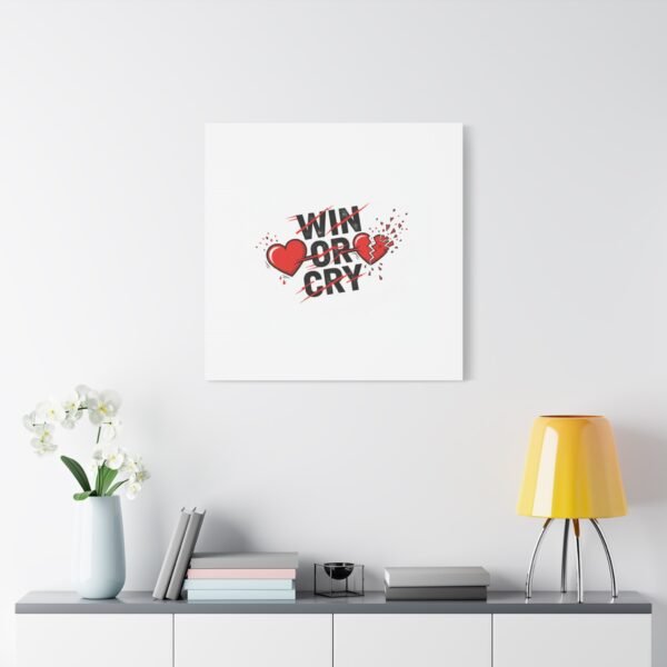 Win or Cry Heartbeat Graphic Canvas | Sports Fan Emotional Rollercoaster