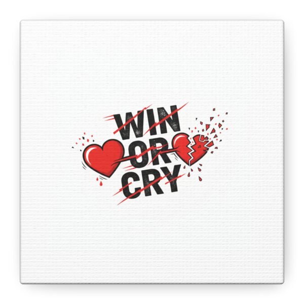 Win or Cry Heartbeat Graphic Canvas | Sports Fan Emotional Rollercoaster