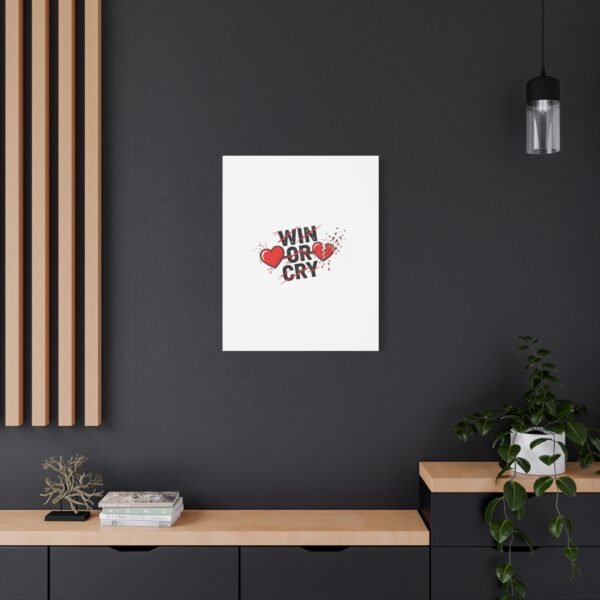 Win or Cry Heartbeat Graphic Canvas | Sports Fan Emotional Rollercoaster