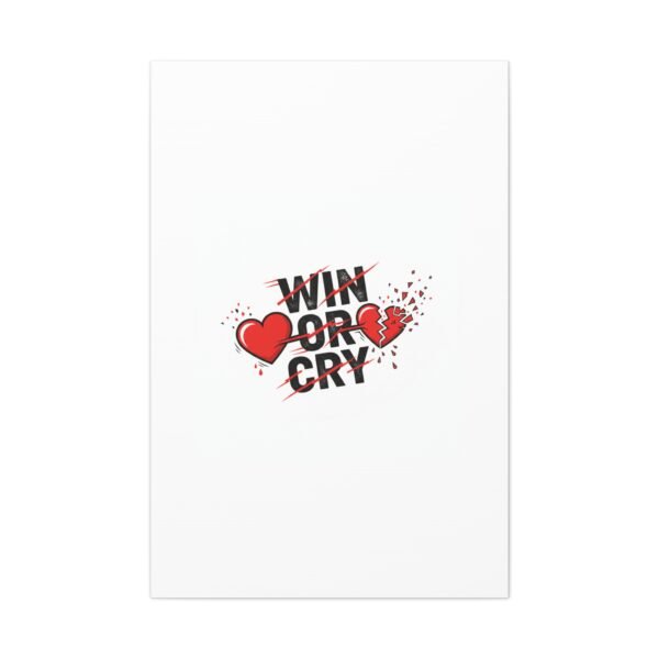 Win or Cry Heartbeat Graphic Canvas | Sports Fan Emotional Rollercoaster