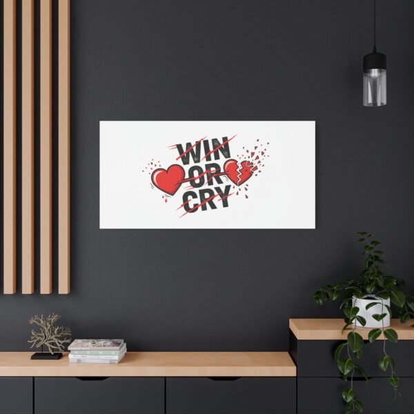 Win or Cry Heartbeat Graphic Canvas | Sports Fan Emotional Rollercoaster
