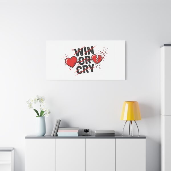 Win or Cry Heartbeat Graphic Canvas | Sports Fan Emotional Rollercoaster