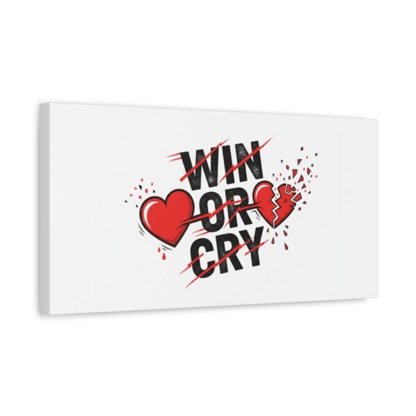 Win or Cry Heartbeat Graphic Canvas | Sports Fan Emotional Rollercoaster