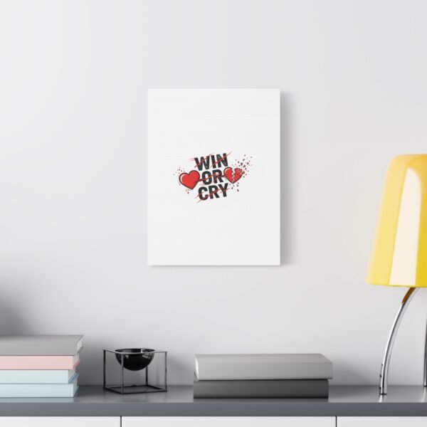 Win or Cry Heartbeat Graphic Canvas | Sports Fan Emotional Rollercoaster