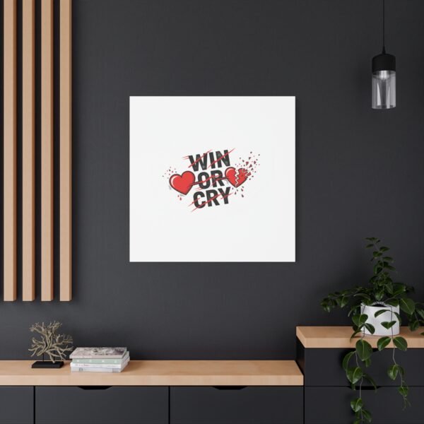 Win or Cry Heartbeat Graphic Canvas | Sports Fan Emotional Rollercoaster