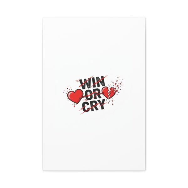Win or Cry Heartbeat Graphic Canvas | Sports Fan Emotional Rollercoaster