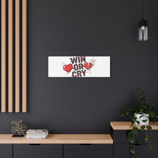 Win or Cry Heartbeat Graphic Canvas | Sports Fan Emotional Rollercoaster