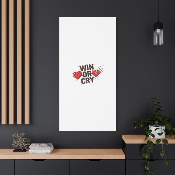 Win or Cry Heartbeat Graphic Canvas | Sports Fan Emotional Rollercoaster