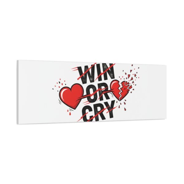 Win or Cry Heartbeat Graphic Canvas | Sports Fan Emotional Rollercoaster