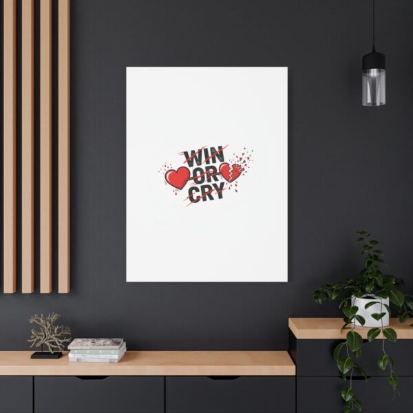 Win or Cry Heartbeat Graphic Canvas | Sports Fan Emotional Rollercoaster