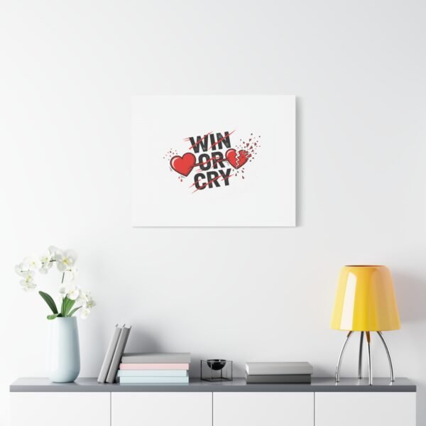 Win or Cry Heartbeat Graphic Canvas | Sports Fan Emotional Rollercoaster