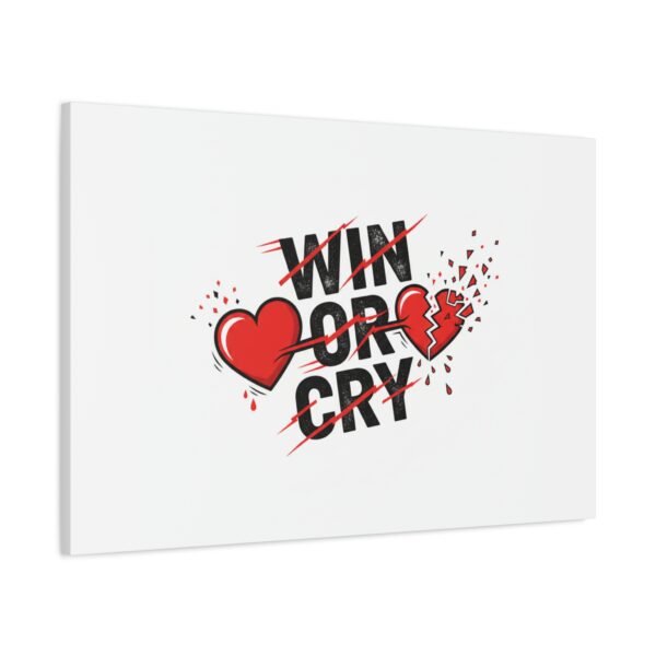 Win or Cry Heartbeat Graphic Canvas | Sports Fan Emotional Rollercoaster