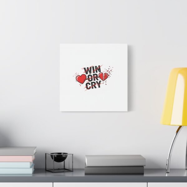 Win or Cry Heartbeat Graphic Canvas | Sports Fan Emotional Rollercoaster