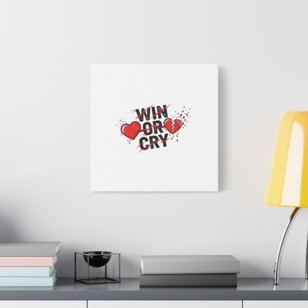 Win or Cry Heartbeat Graphic Canvas | Sports Fan Emotional Rollercoaster