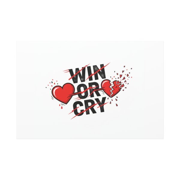 Win or Cry Heartbeat Graphic Canvas | Sports Fan Emotional Rollercoaster