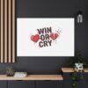 Win or Cry Heartbeat Graphic Canvas | Sports Fan Emotional Rollercoaster