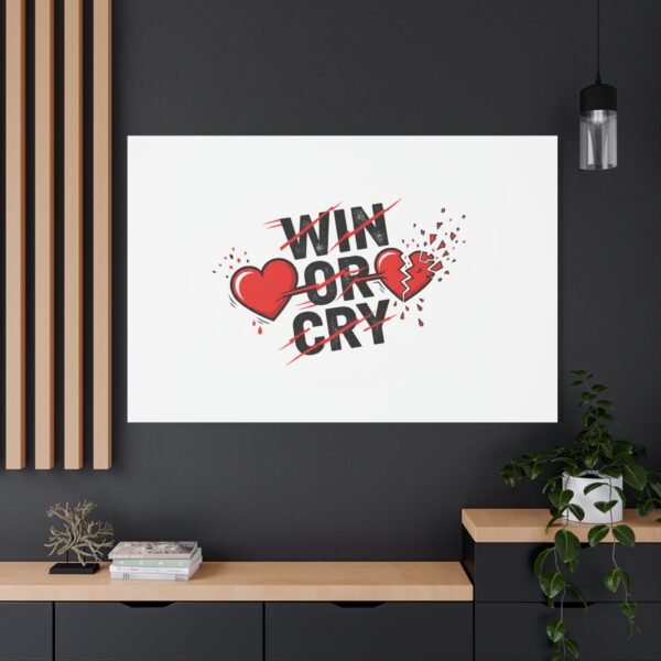Win or Cry Heartbeat Graphic Canvas | Sports Fan Emotional Rollercoaster