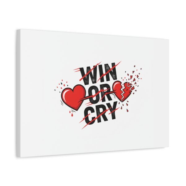 Win or Cry Heartbeat Graphic Canvas | Sports Fan Emotional Rollercoaster